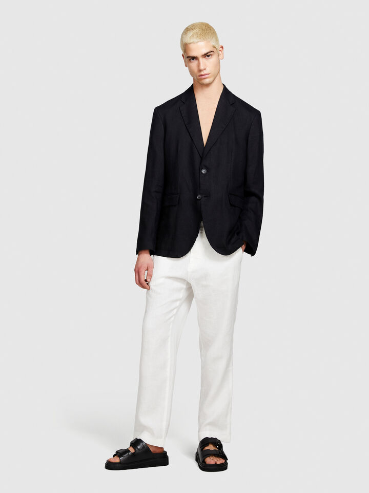 100% linen blazer - men's blazers - Black | Sisley image number 1